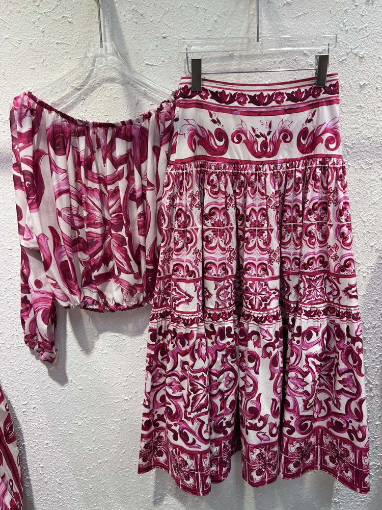 Silk Blouse - หรูหราเจียมเนื้อเจียมตัวแฟชั่น 2025 ผู้หญิงปิดไหล่ผ้าไหมเสื้อและผ้าฝ้าย Maxi กระโปรงยาวฤดูร้อนชุด Boho