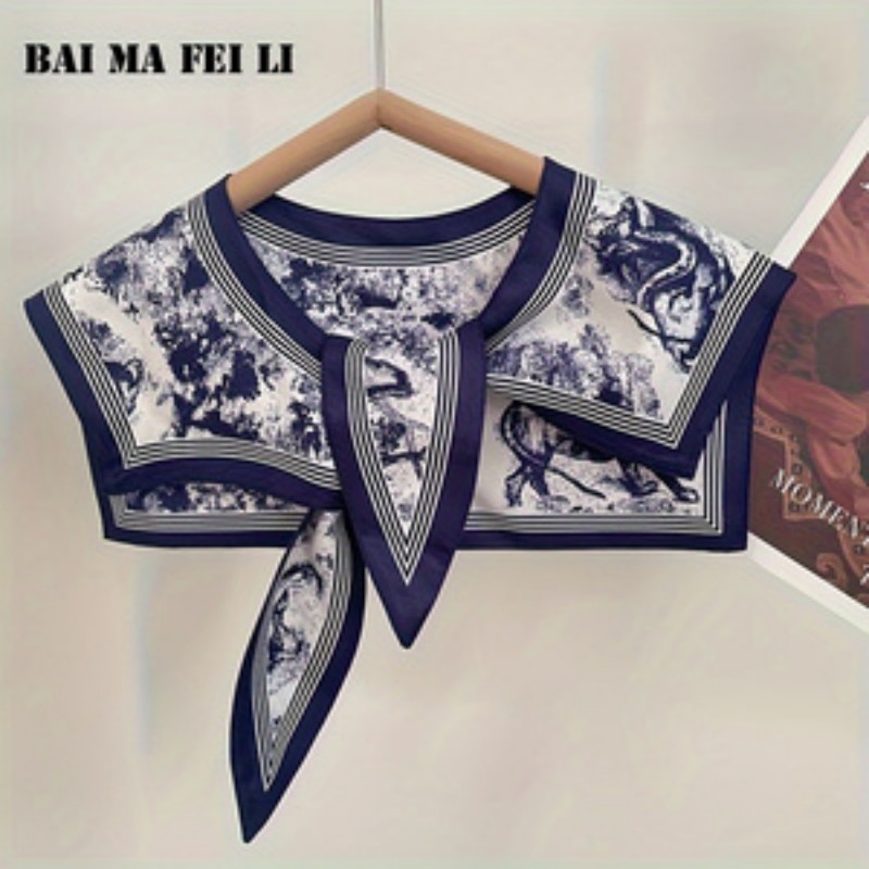 Silk Blouse - ผ้าพันคอไหมอเนกประสงค์สำหรับผู้หญิง แฟชั่นฤดูใบไม้ผลิ ฤดูร้อน ฤดูใบไม้ร่วง ใช้ตกแต่งปกเสื้อ ป้องกันไหล่และคอ