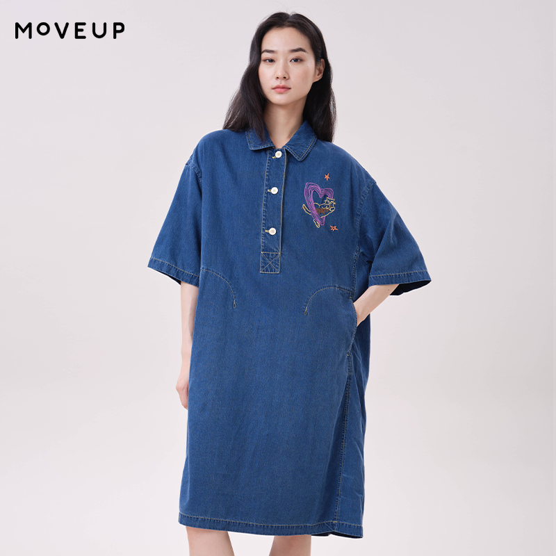 MOVEUP ชุดเดรสผ้าเดนิล ไลโอเซล - Midi Dress บทวิจารณ์และราคา