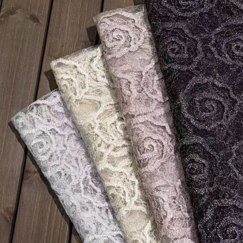 ผ้าลูกไม้ปักลายดอกกุหลาบแบบตะเ - Lace Dress บทวิจารณ์และราคา