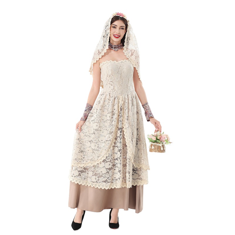 ชุดเดรสยาวผ้าลูกไม้สไตล์วินเทจ - Lace Dress บทวิจารณ์และราคา