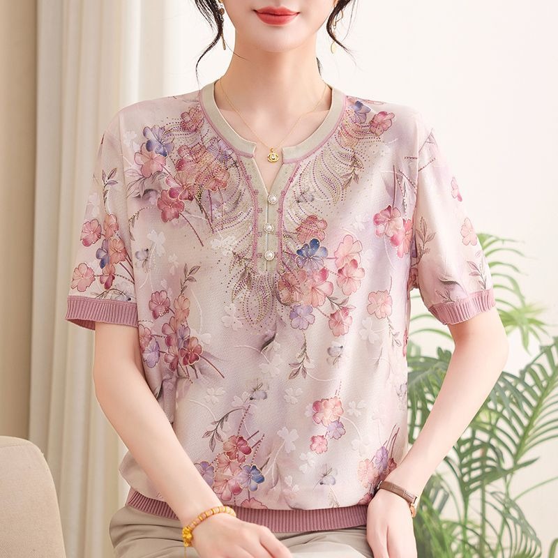 เสื้อไหมพรมผู้หญิงลายดอกไม้ แข - Silk Blouse บทวิจารณ์และราคา