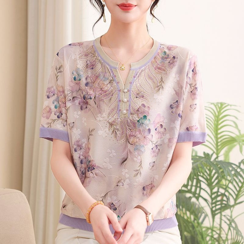เสื้อไหมพรมผู้หญิงลายดอกไม้ แข - Silk Blouse บทวิจารณ์และราคา