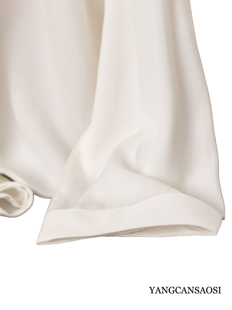 เสื้อเชิ้ตแขนยาวผ้าซาตินคู่ยืด - Silk Blouse บทวิจารณ์และราคา