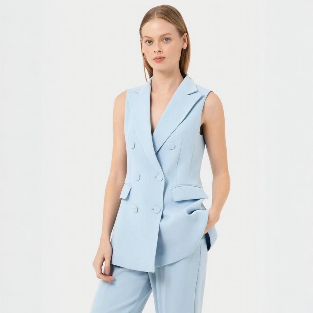 ชุดสูทกางเกงขายาวแบบไม่มีแขนสำ - Womens Blazer บทวิจารณ์และราคา