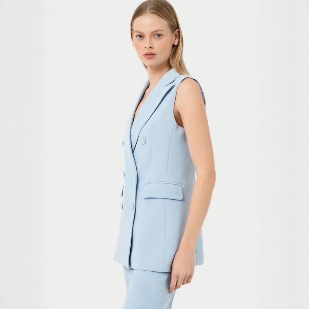 ชุดสูทกางเกงขายาวแบบไม่มีแขนสำ - Womens Blazer บทวิจารณ์และราคา