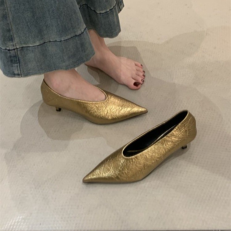 รองเท้าส้นเตี้ยหัวแหลมแบบสวม ส - Womens Heels บทวิจารณ์และราคา