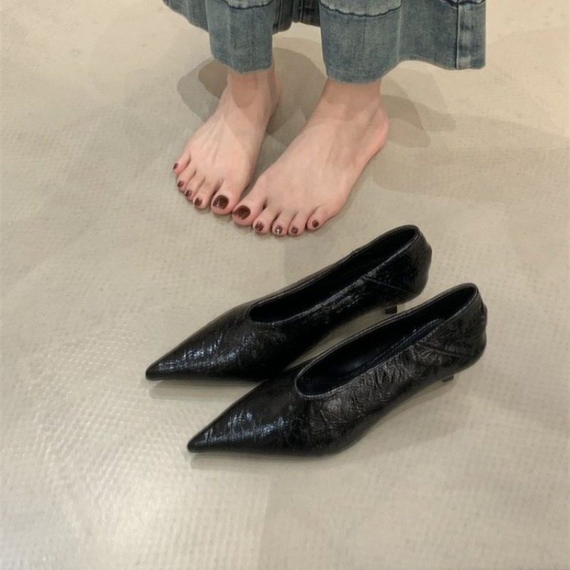 รองเท้าส้นเตี้ยหัวแหลมแบบสวม ส - Womens Heels บทวิจารณ์และราคา