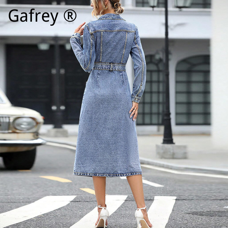 ชุดเดรสยีนส์แขนยาวสำหรับผู้หญิ - Midi Dress บทวิจารณ์และราคา