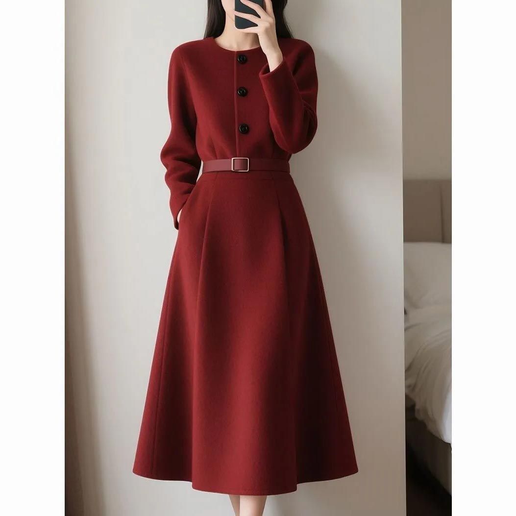 ชุดเดรสแขนยาวเอวเข้ารูปสไตล์เร - Women'S Red Formal Wear บทวิจารณ์และราคา