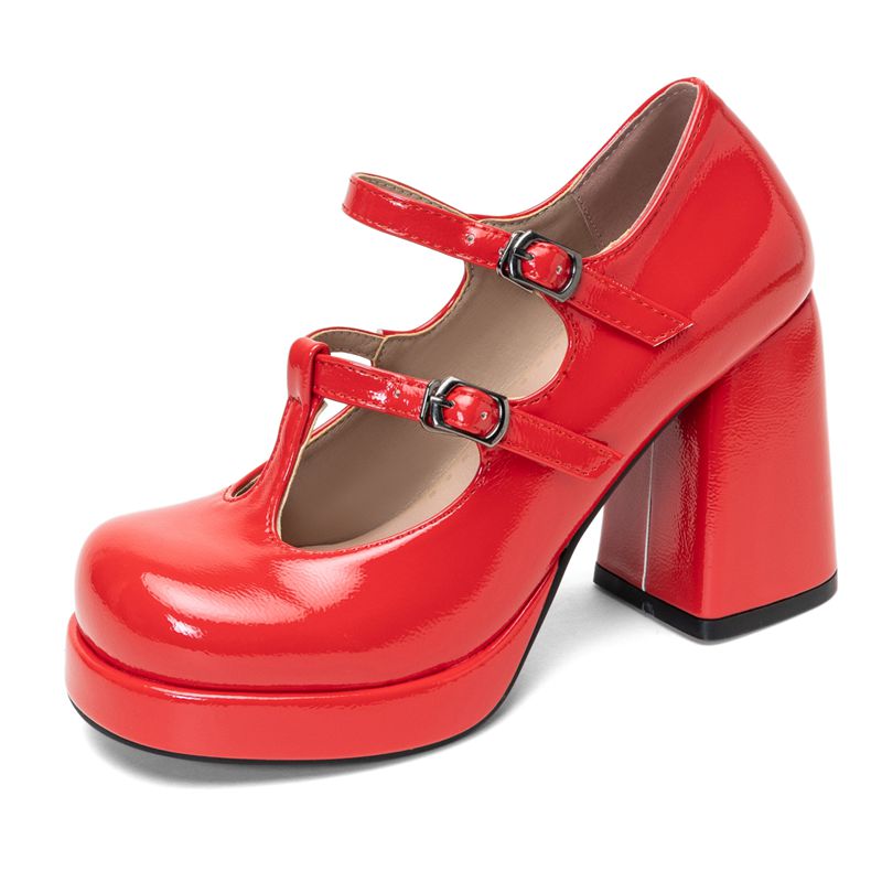 รองเท้าส้นตึกแบบมีสายรัดข้อเท้ - Pump Heel Block บทวิจารณ์และราคา