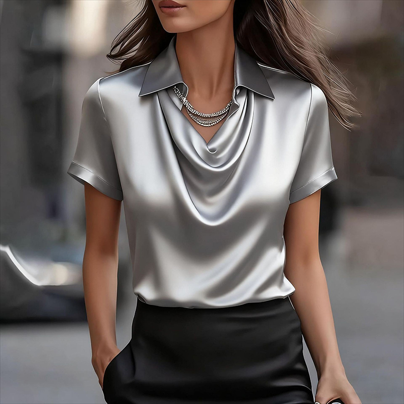 เสื้อเชิ้ตผ้าซาตินผู้หญิงและเส - Silk Blouse บทวิจารณ์และราคา