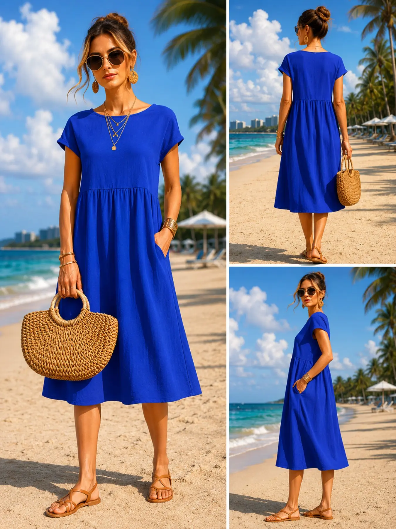 ชุดเดรสยาวระดับกลางสำหรับผู้หญ - Midi Dress บทวิจารณ์และราคา